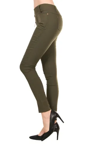 AL16773 Olive Stretch Jeggings