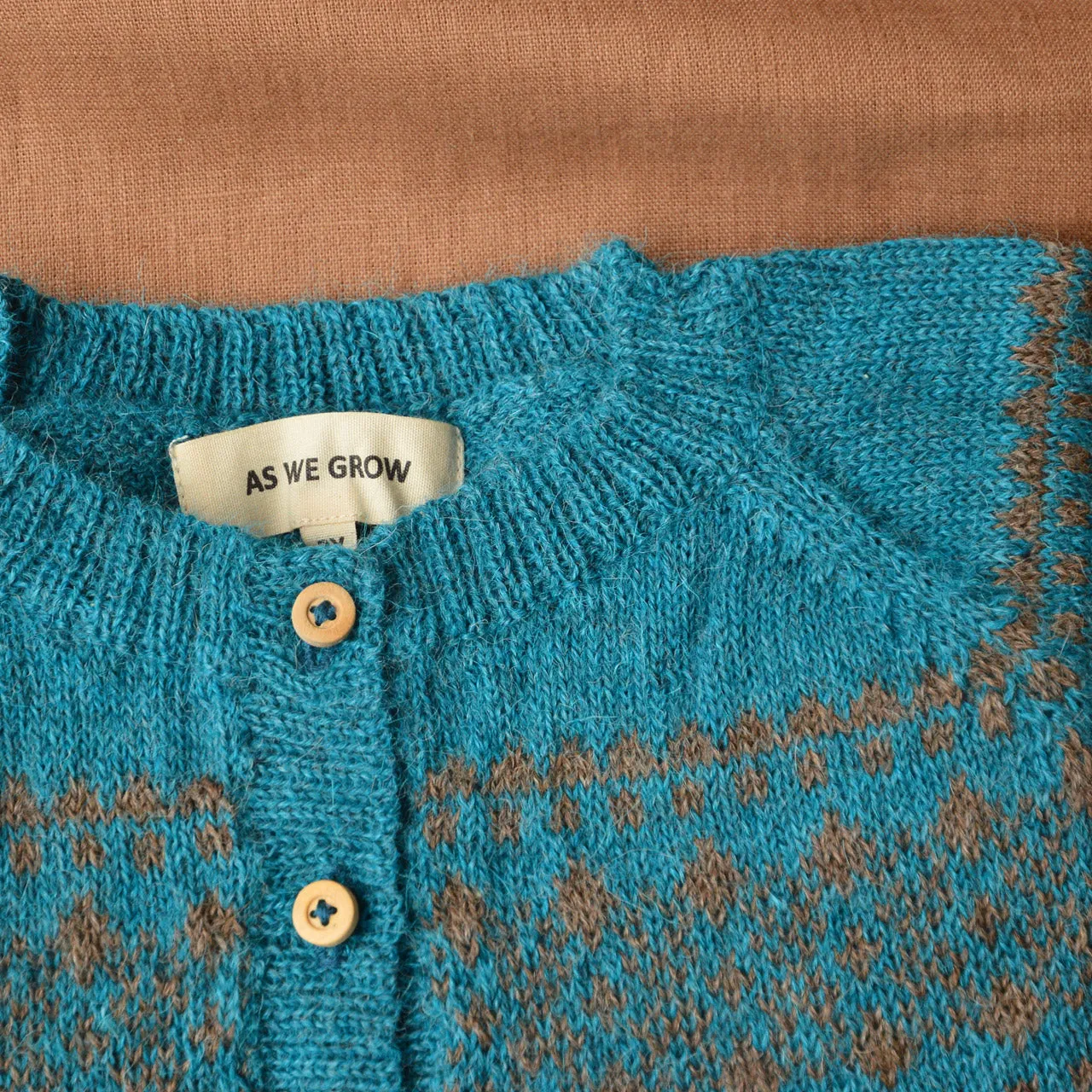 Alpine Cardigan - 100% Baby Alpaca - Turquoise (18m-8y)