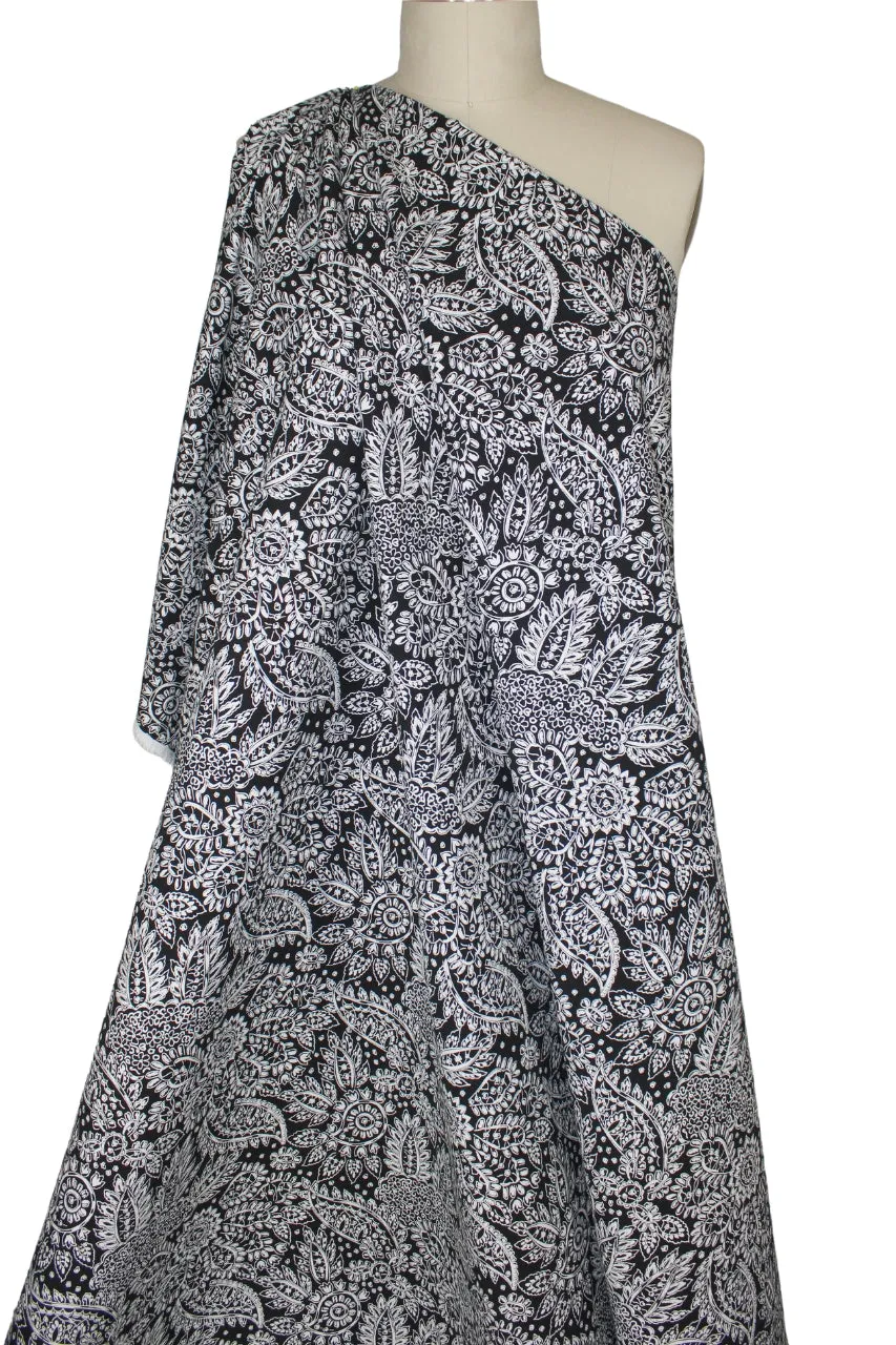 Avenue M0ntaigne Stylized Floral Stretch - Black/White