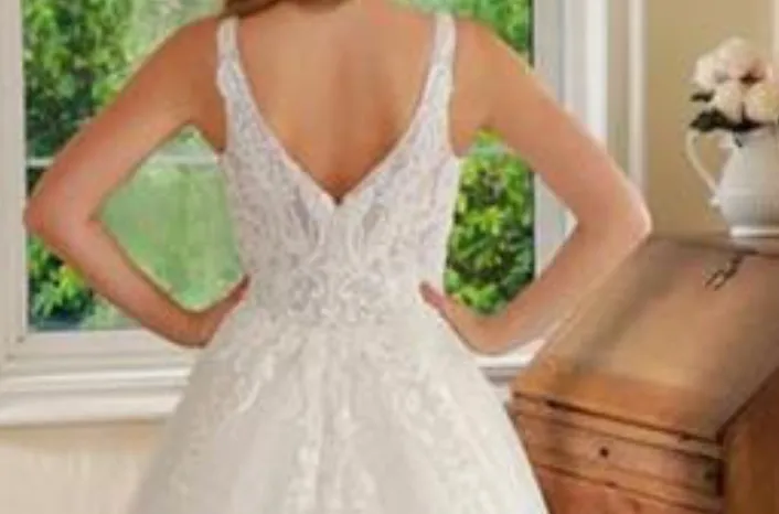 Beaded Lace A Line Bridal Wedding Gown