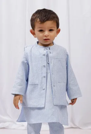 Blue Striped Nehru Jacket