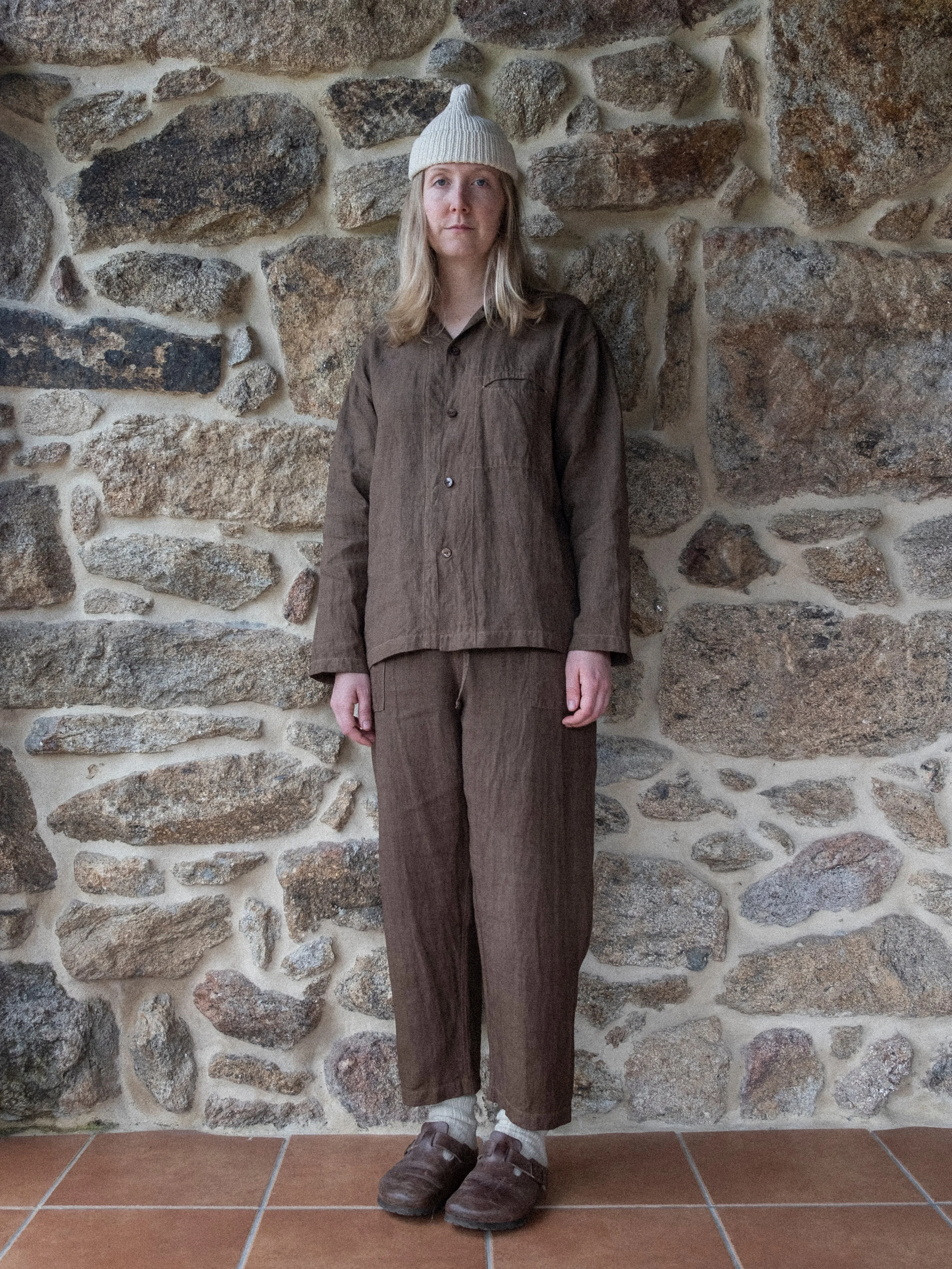 Chocolate Brown Cutch & Iron Hand-Dyed Hemp Easy Trousers