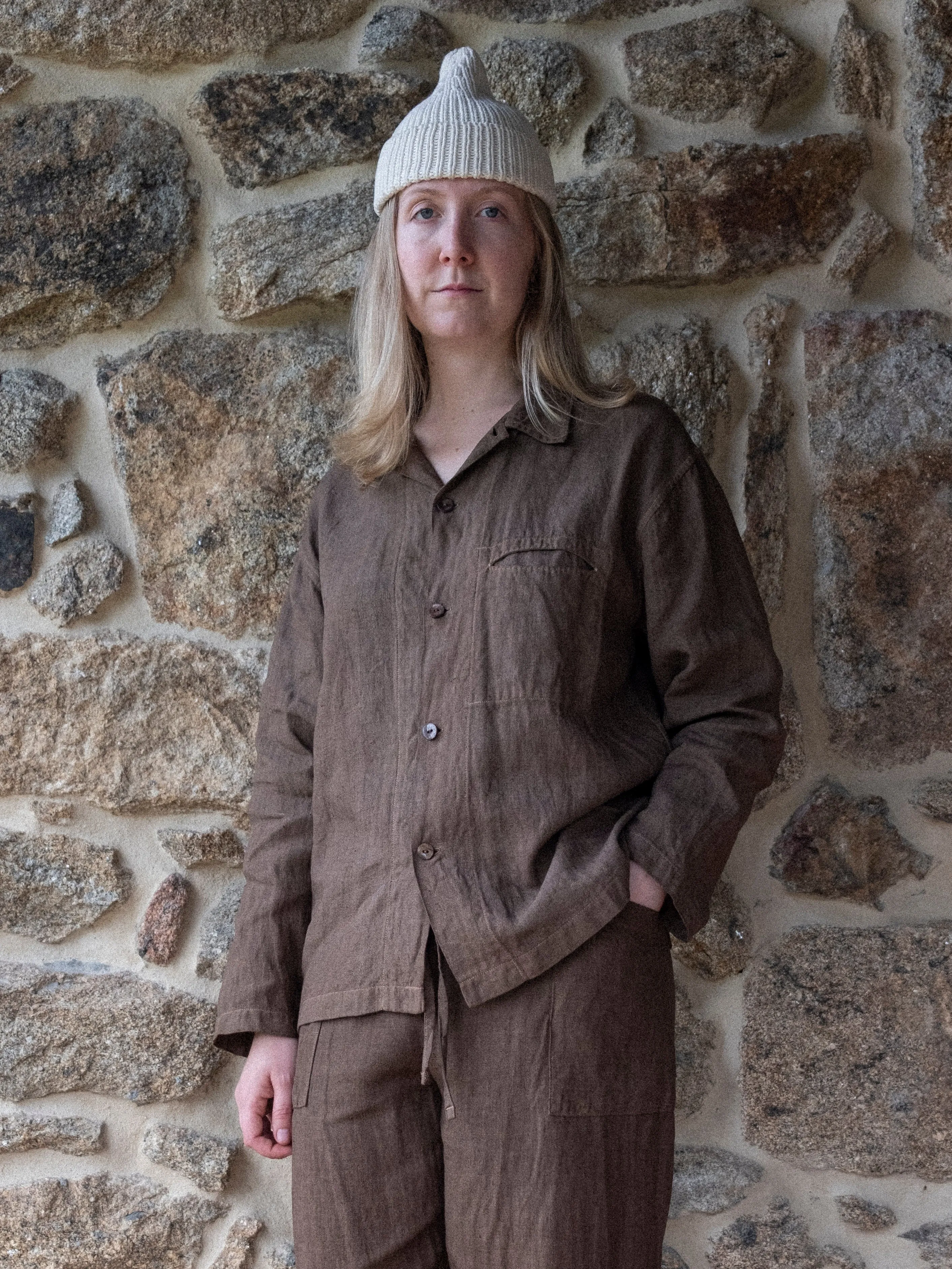 Chocolate Brown Cutch & Iron Hand-Dyed Hemp Easy Trousers