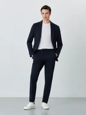 Jersey Suit Trousers With Coin Pocket In Stretch Blend