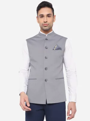 Light Grey Bandhgala Jacket | Greenfibre