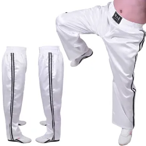 MAR-089C | Full Contact White Black Kickboxing & Freestyle Trousers