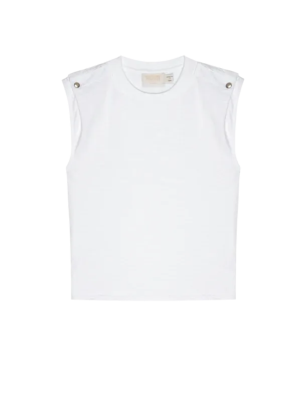 Marina Muscle Tee w/ Shoulder Detail