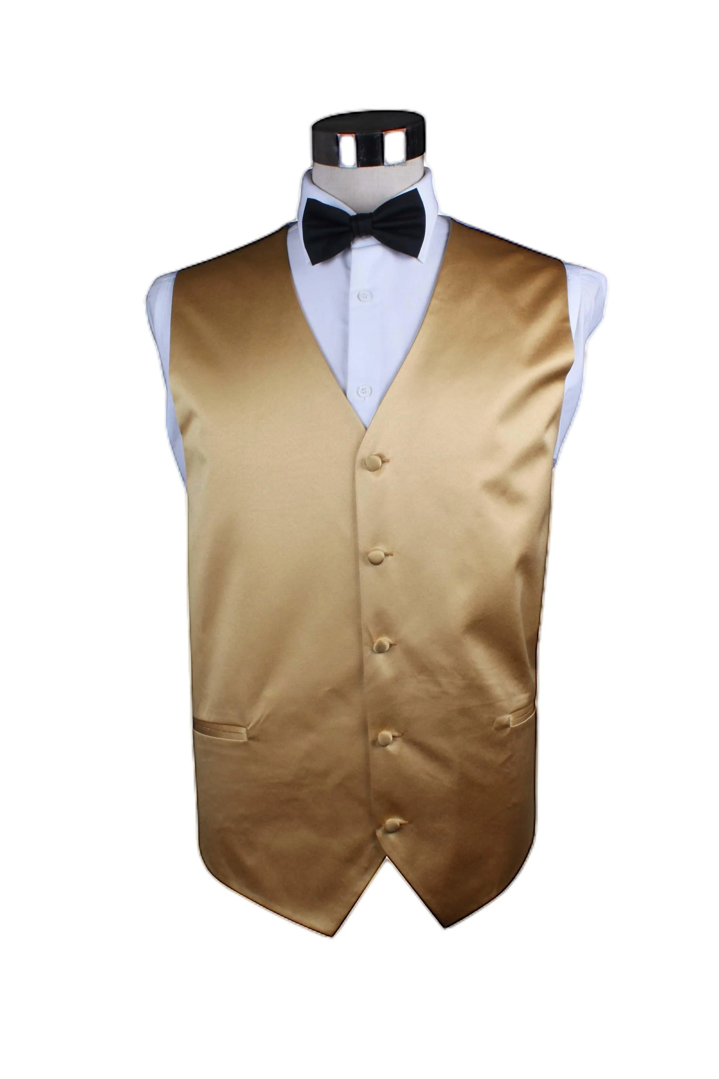 Mens Gold Plain Vest Waistcoat