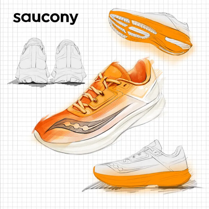 Men's Saucony Vessel sneakers with rebound cushioning, orange