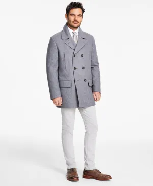 Michael Kors Men's Classic Fit Wool Blend Pea Coats, Gray