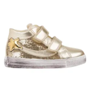 Naturino Baby Girls Maya Laminato Gold Sneakers