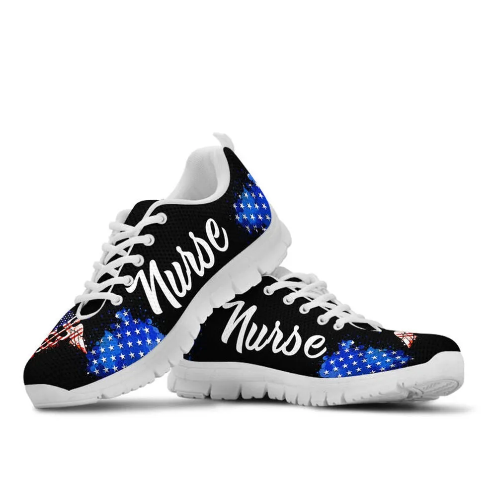 Nurse Sneaker, Nurse Art Shoes American Flag Sneakers, Best Shoes For Nurses