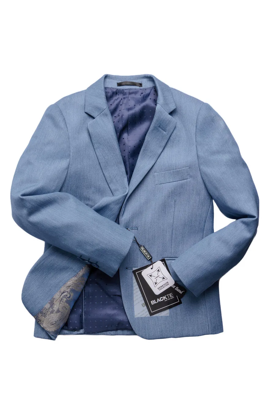 "Liam" Kids Denim Blue Suit (5-Piece Set)