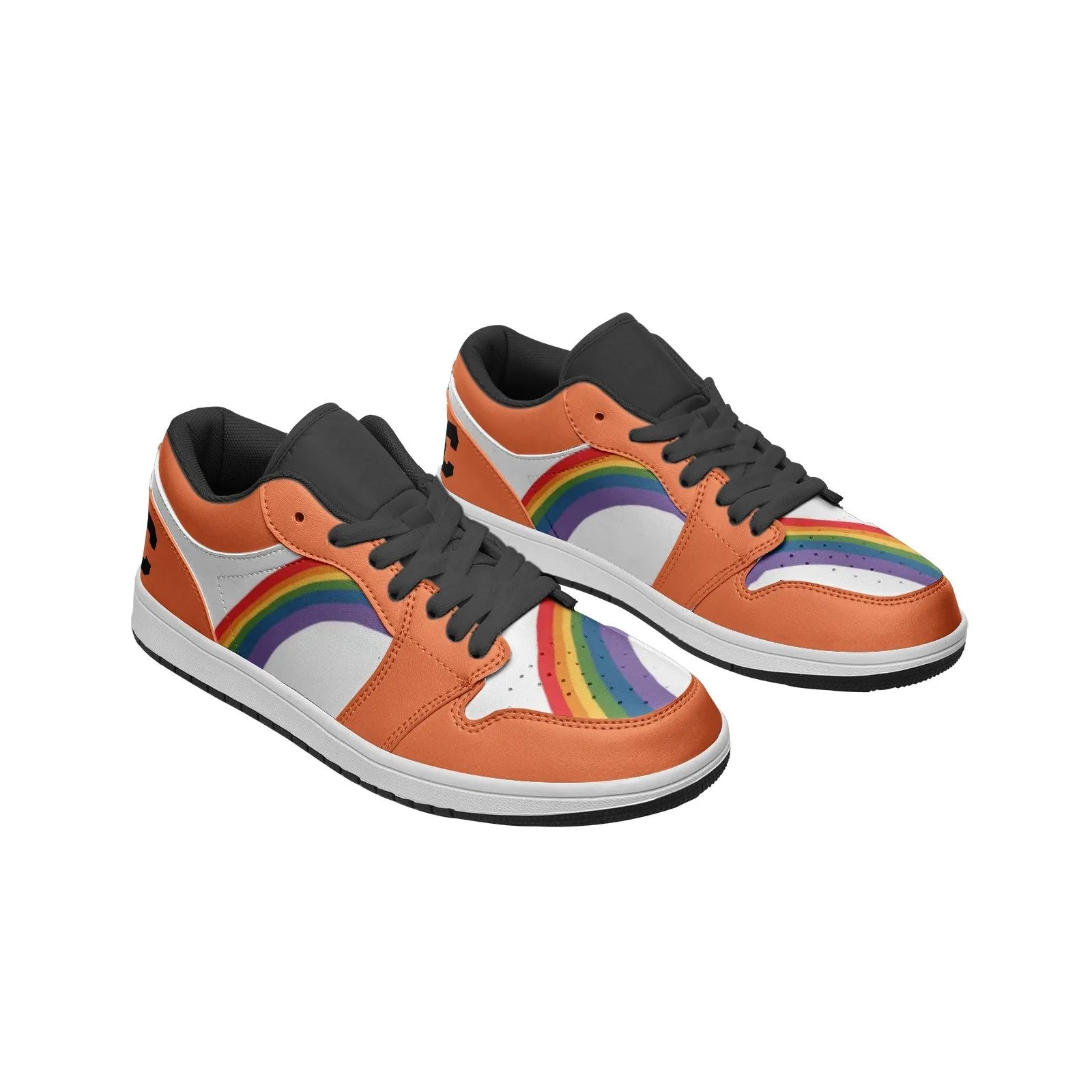 Rainbow LGBT Pride Low Top BURNT ORANGE Unisex Sneakers