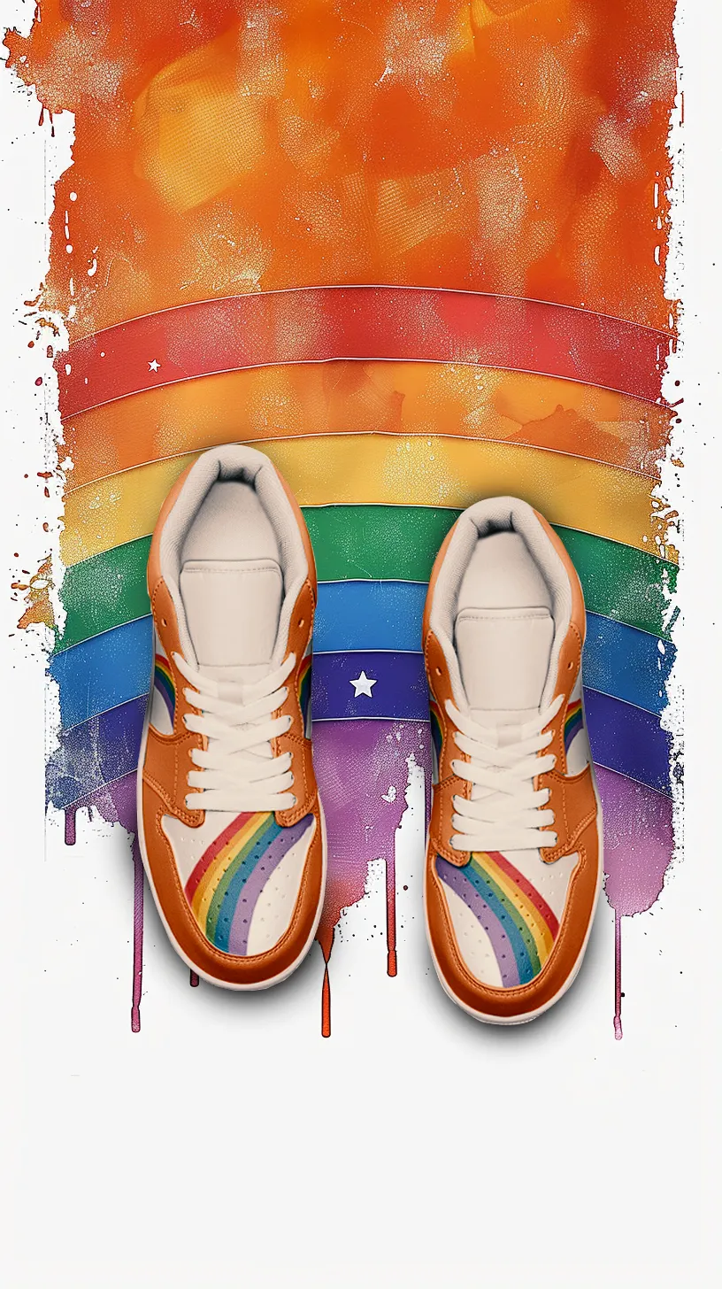 Rainbow LGBT Pride Low Top BURNT ORANGE Unisex Sneakers