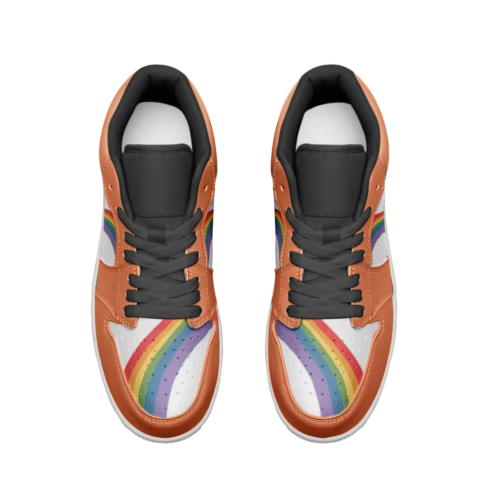 Rainbow LGBT Pride Low Top BURNT ORANGE Unisex Sneakers