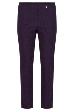 Robell Bella Paisley Jacquared Trousers in Black or Anthracite 51560 54145