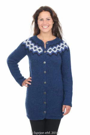 Sif - Icelandic Wool Cardigan - Blue