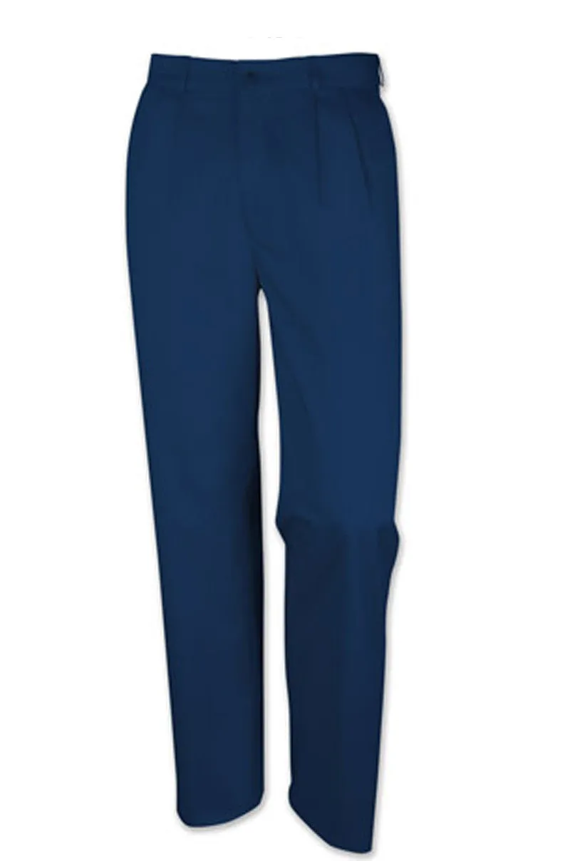 Sportif Mens Calcutta Pleated Tropical Stretch Chinos/Navy