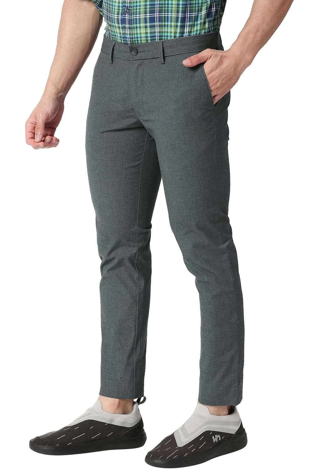 Tapered Fit Cotton Polyester Stretch Trousers