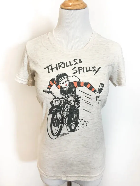 Thrills & Spills Ivory Ladies Tee