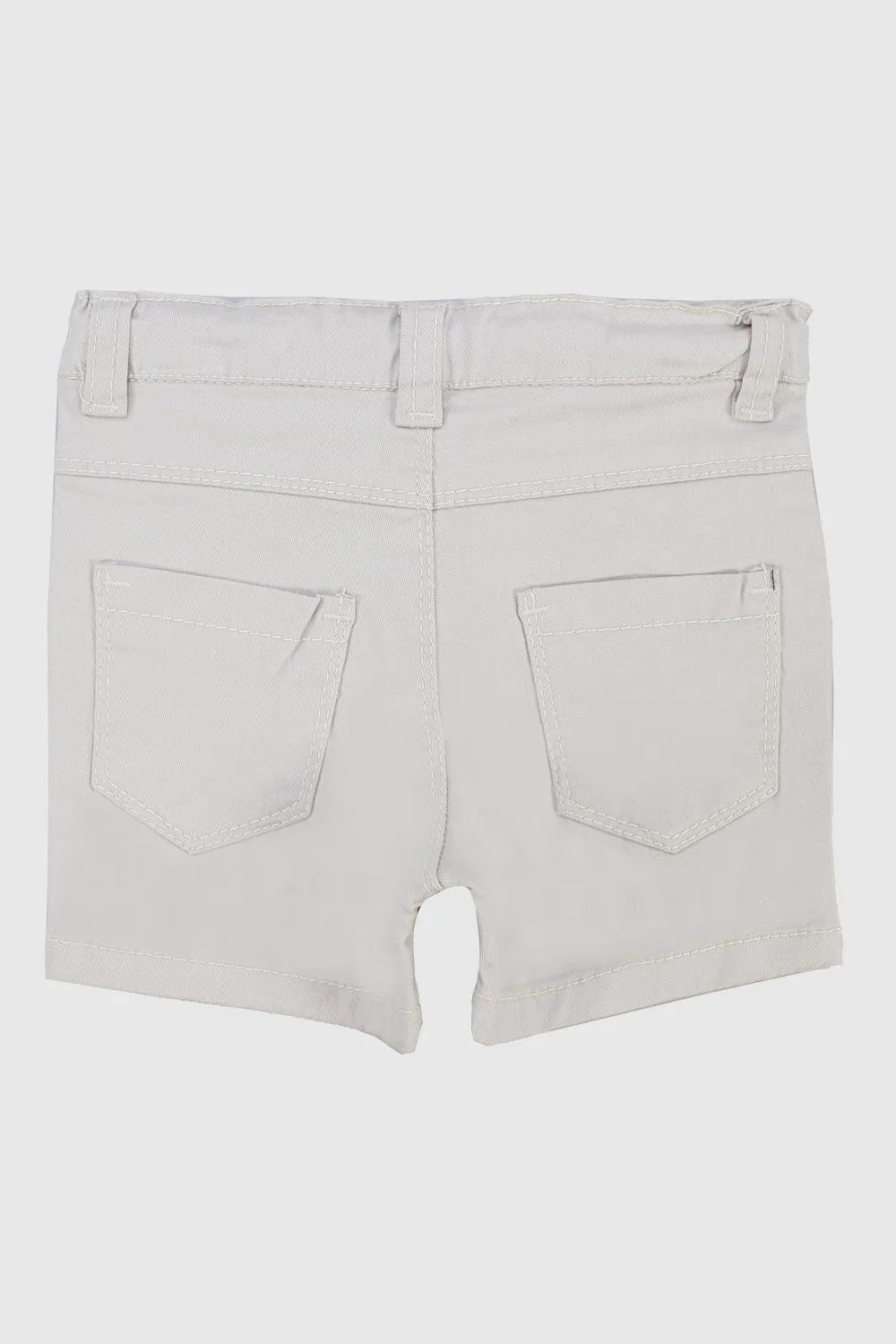 Unisex Beige Gabardine Shorts