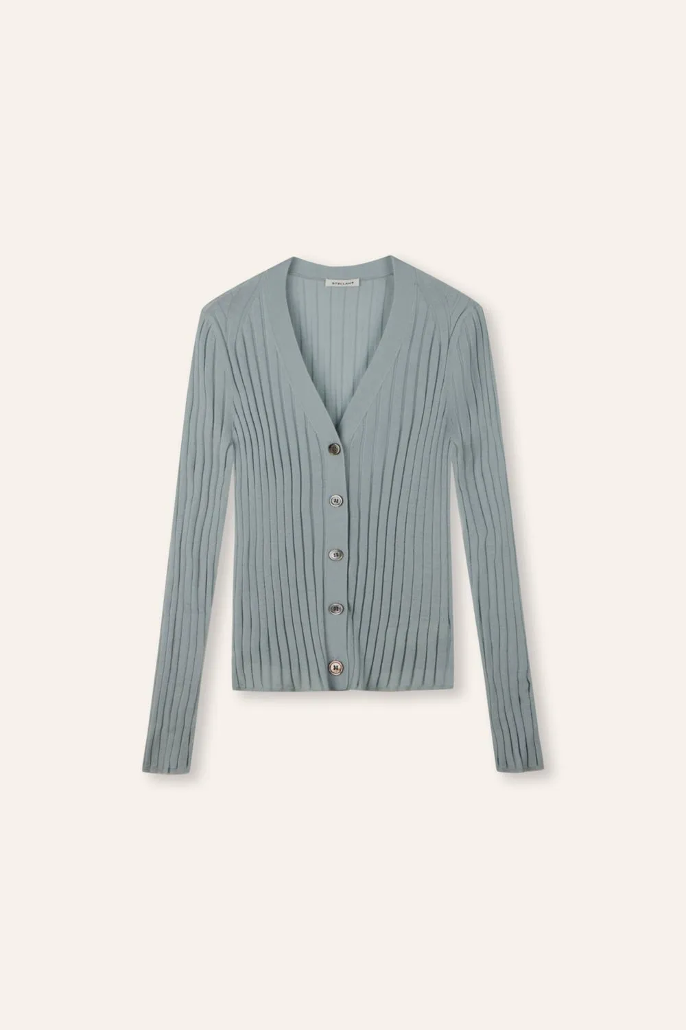 WENDY merino wool slim-fit cardigan (Pale blue)