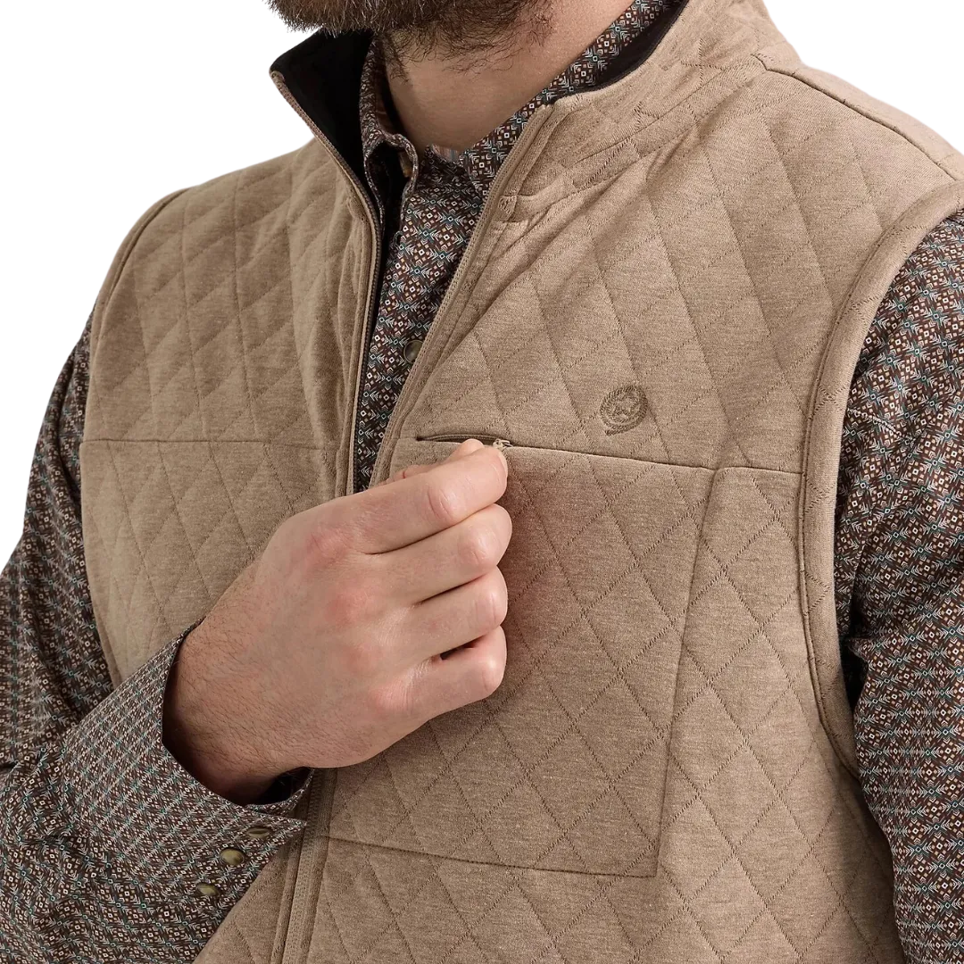 Wrangler Men's Knit Taupe Vest